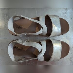 Dr. Scholl's Women's Size 10 Metallic Sandals Elastic Stretch Good Condition